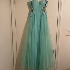 Gorgeous Mint Gown with Beaded Details